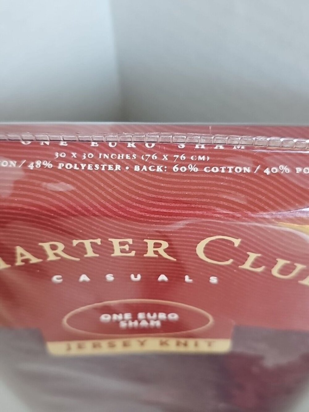 New Charter Club Plum Euro Sham Jersey Knit 30" square Macys vintage set of 2 - Picture 8 of 11